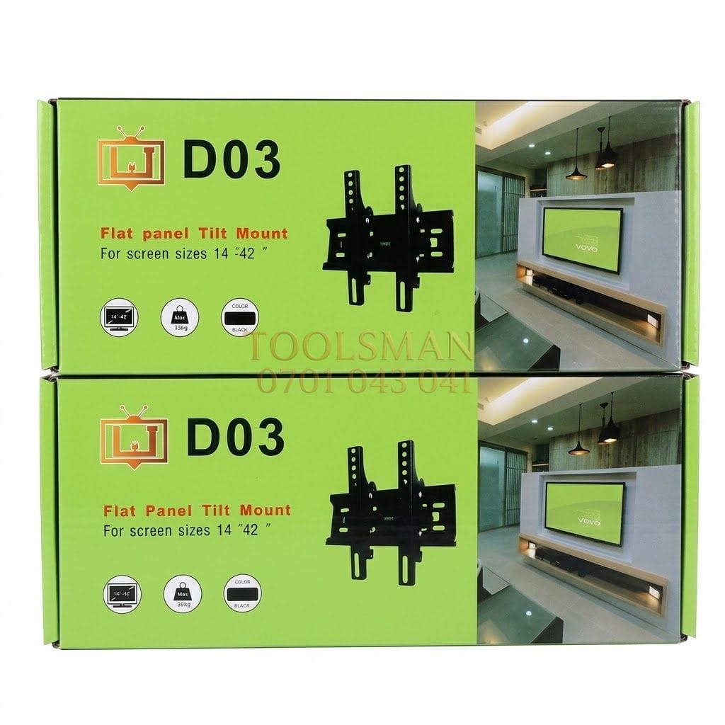 generic D03 Flat Panel Tilt TV Wall Mount Bracket 14- 42 inch — tv wall mounts stands, available in Nairobi