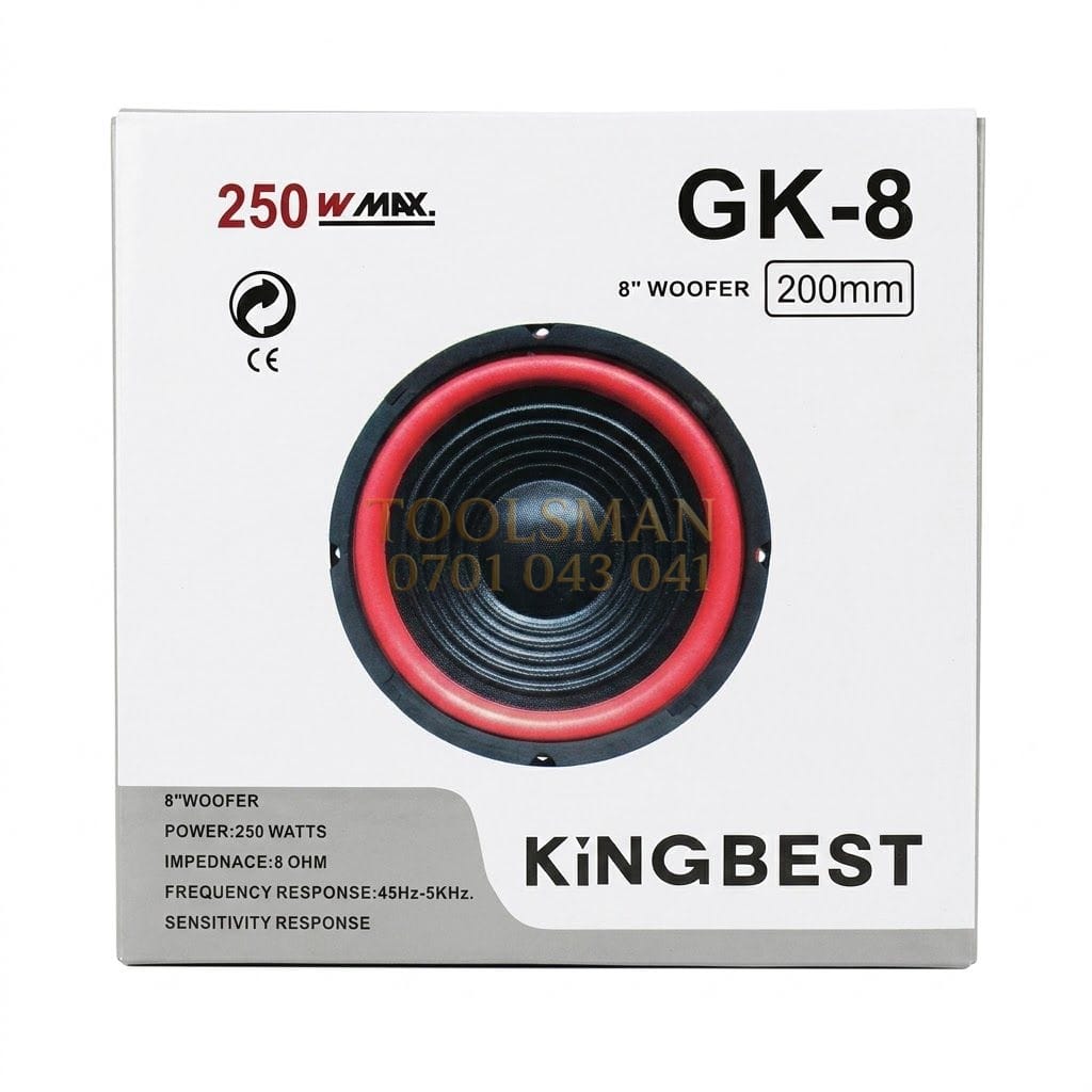 generic Kingbest GK-8 8" Car Speaker 250W Audio Woofer 8 Ohm Midrange Bass — car speakers tweeters, available in Nairobi
