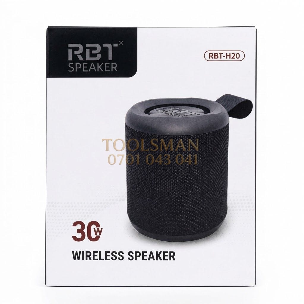 generic RBT H20 30W Portable Wireless Bluetooth Bass Speaker.3.5mm Aux Jack, USB, TF Card — bluetooth portable speakers, available in Nairobi