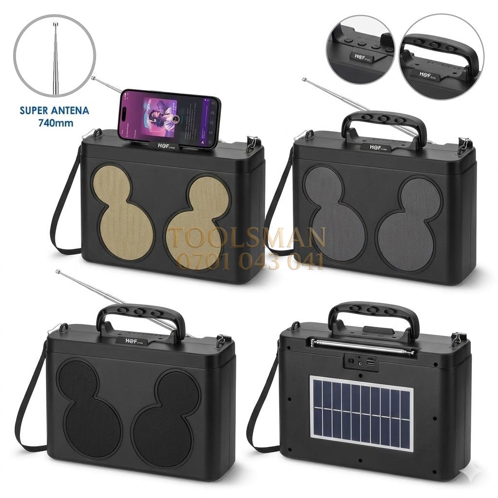 generic H@F Portable Solar Bluetooth Speaker.USB/Flash, FM Radio, Aux, Memory card — bluetooth portable speakers, available in Nairobi