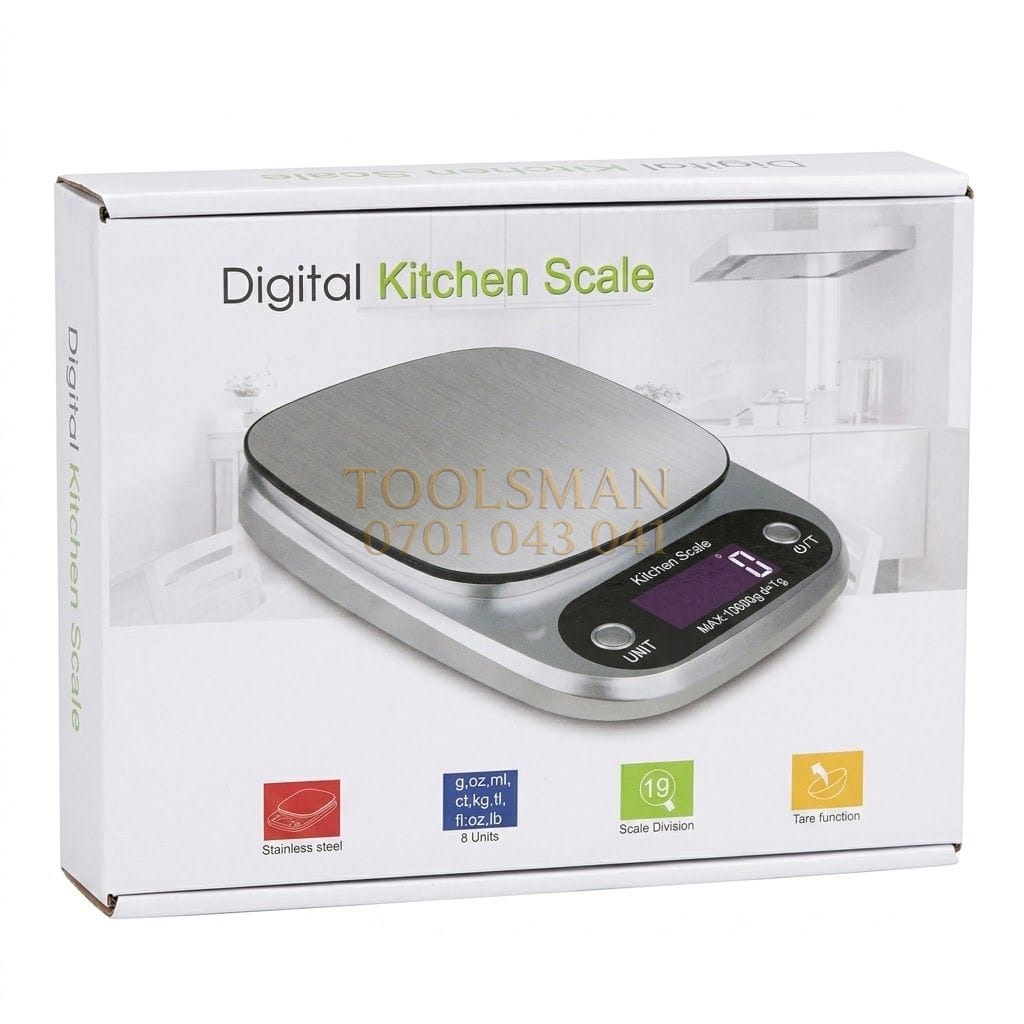 generic 10kg Stainless Steel Digital Kitchen Scale - Precision Food Weighing — weighing scales, available in Nairobi