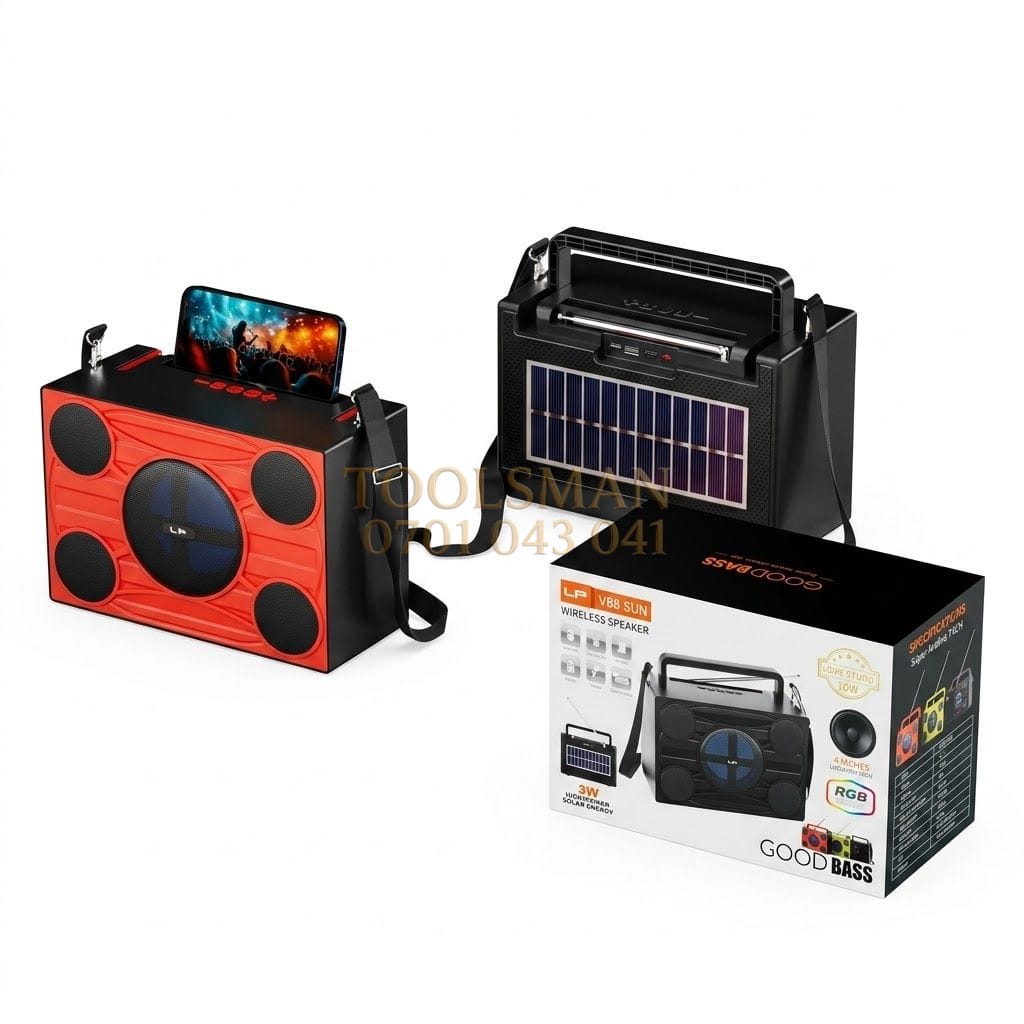 generic LP V88 Sun Solar Bluetooth Speaker With RGB Party Lights — bluetooth portable speakers, available in Nairobi