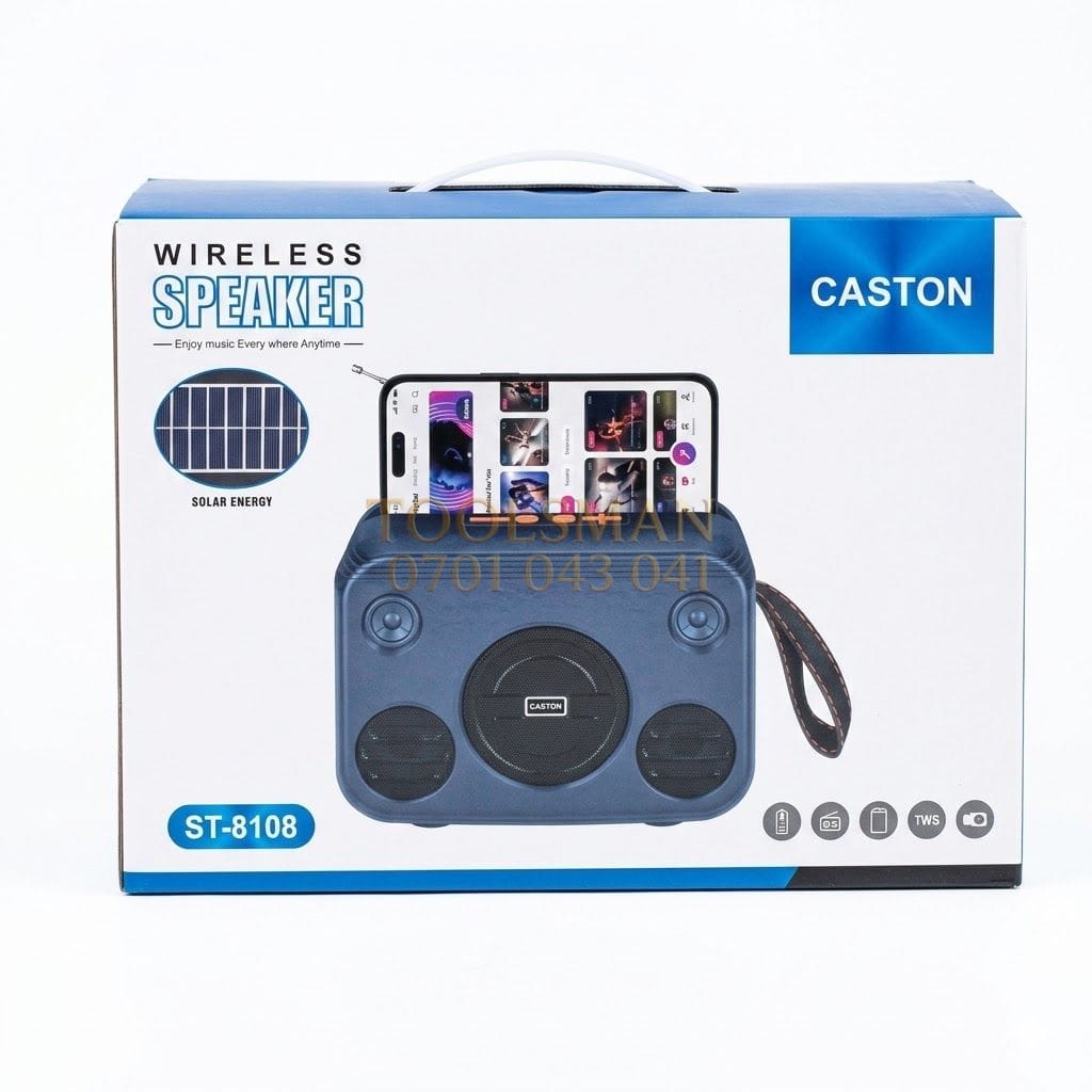 generic Wireless Solar Bluetooth Speaker,USB,TF card,FM radio Caston ST-8108 — bluetooth portable speakers, available in Nairobi