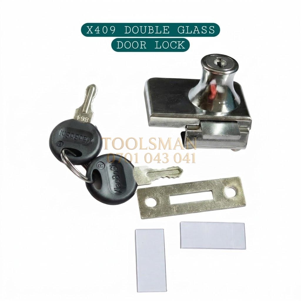 Stainless steel clamp-on lock for frameless glass door