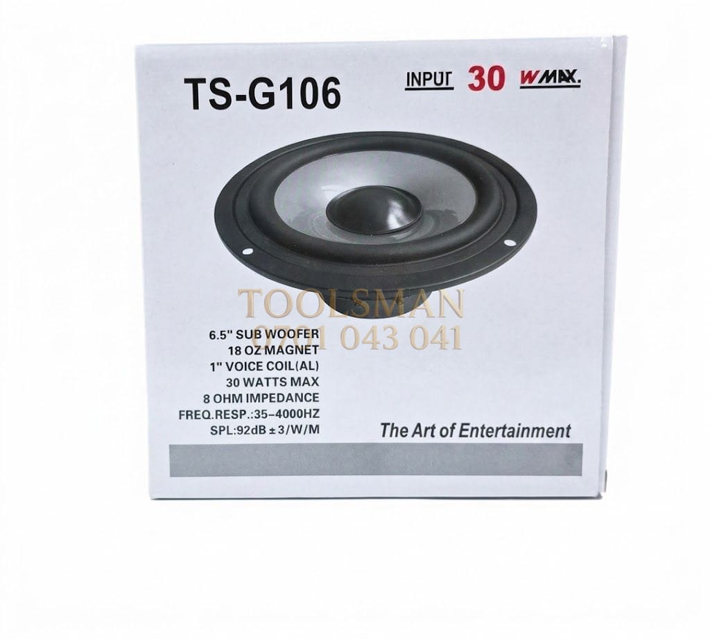generic 6.5" TS-G106 Car Subwoofer Speaker (30W Max, 8 Ohm) Heavy Bass — car speakers tweeters, available in Nairobi