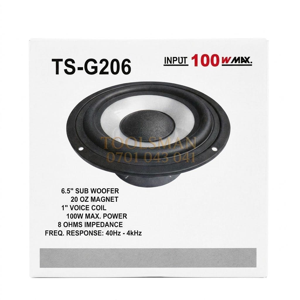 generic TS-G206 6.5" 100W Sub Woofer Speaker 8 Ohm Car Audio Driver — car speakers tweeters, available in Nairobi