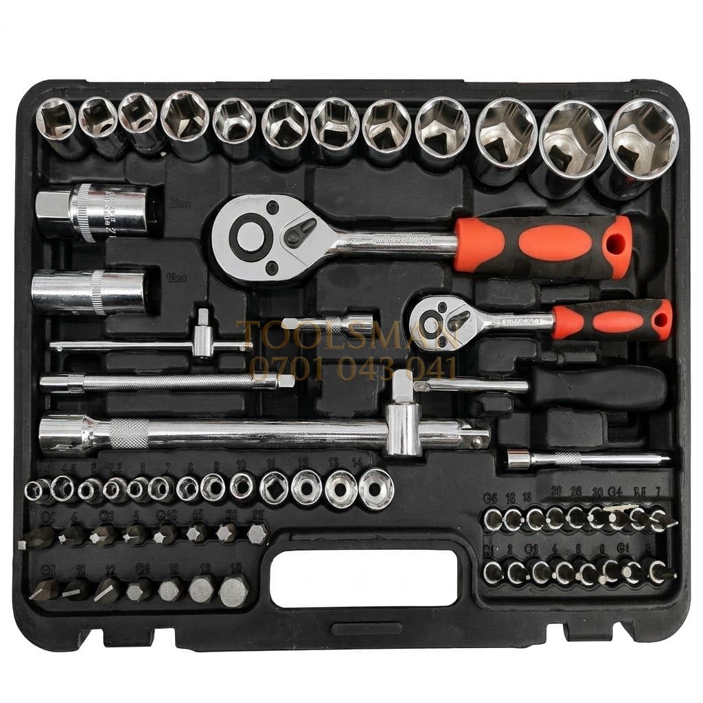 generic 82 Pcs Chrome Vanadium Steel Mechanic Socket Wrench Tool Box Kit — tool sets, available in Nairobi